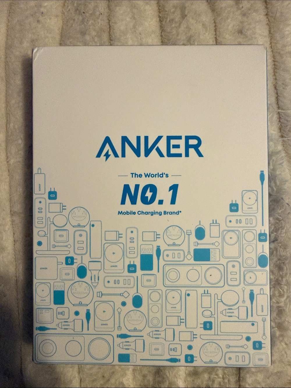 Anker White Box with Blue Logo and Artwork